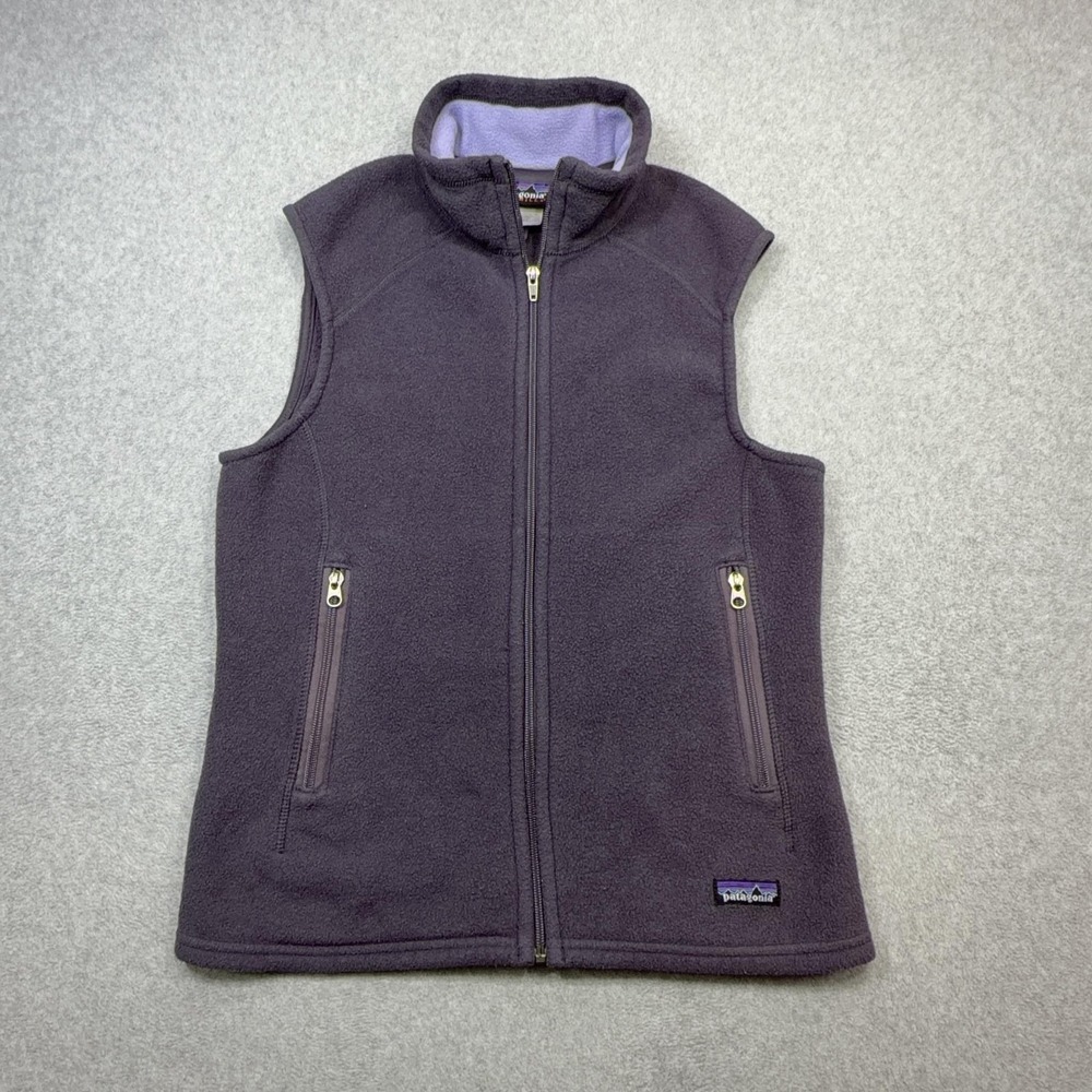Patagonia Synchilla Vest Womens Medium Purple Fleece Full Zip Pockets Outdoor